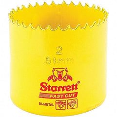Starrett - 2" Diam, 1-5/8" Cutting Depth, Hole Saw - High Speed Steel Saw, Toothed Edge - Benchmark Tooling