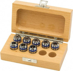 Parlec - 17 Piece, 10mm to 26mm Capacity, ER Coolant Collet Set - 0.00008" TIR, Series ERos40 - Exact Industrial Supply