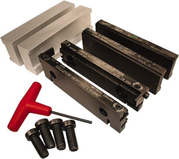 Jet Machining - 6" Jaw Width, " Jaw Height, Standard Vise Jaw Sets - Hardened Steel - Benchmark Tooling