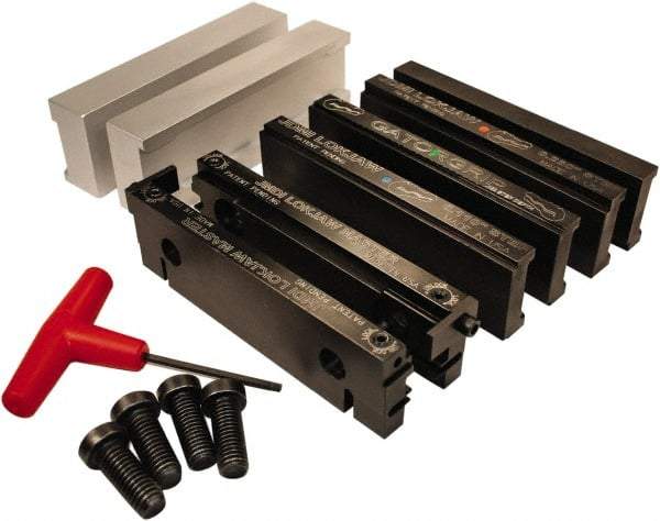 Jet Machining - 6" Jaw Width, " Jaw Height, Standard Vise Jaw Sets - Hardened Steel - Benchmark Tooling