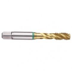 M4x0.70 6H 3-Flute Cobalt Green Ring Semi-Bottoming 40 degree Spiral Flute Tap-TiN - Benchmark Tooling