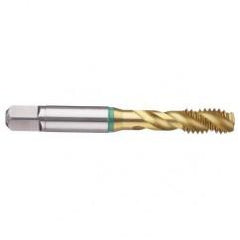 M22x2.5 6H 4-Flute Cobalt Green Ring Semi-Bottoming 40 degree Spiral Flute Tap-TiN - Benchmark Tooling