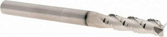 SGS - 1/4" Diam, Coarse Pitch, 1" LOC, 3 Flute Solid Carbide 0.02" Corner Radius Roughing End Mill - TiB2 Finish, 3" OAL, 1/4" Shank Diam, Single End, Centercutting, 38° Helix - Benchmark Tooling