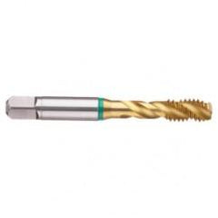 1-1/2-6 2B 6-Flute Cobalt Green Ring Semi-Bottoming 40 degree Spiral Flute Tap-TiN - Benchmark Tooling