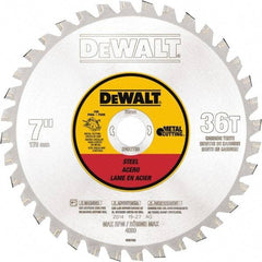 DeWALT - 7" Diam, 25/32" Arbor Hole Diam, 36 Tooth Wet & Dry Cut Saw Blade - Steel, Crosscutting Action, Standard Round Arbor - Benchmark Tooling