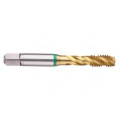 1-1/8-12 2B 4-Flute Cobalt Green Ring Semi-Bottoming 40 degree Spiral Flute Tap-TiN - Benchmark Tooling
