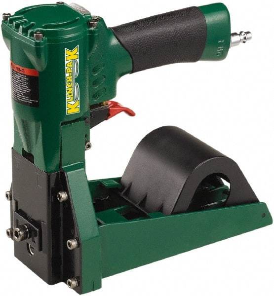 Klinch-Pak - Pneumatic Staple Gun - 1-1/4" Staples, 1000 Lb Capacity, Green, Aluminum - Benchmark Tooling