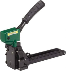 Klinch-Pak - Manual Staple Gun - 1-1/4" Staples, 100 Lb Capacity, Green, Aluminum - Benchmark Tooling