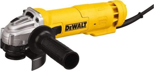 DeWALT - 4-1/2" Wheel Diam, 11,000 RPM, Corded Angle & Disc Grinder - 5/8-11 Spindle, 120 Volts, 11 Amps - Benchmark Tooling