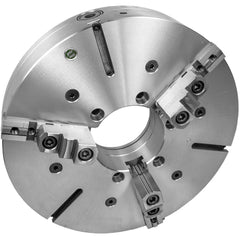 Self-Centering Manual Lathe Chuck: 3-Jaw,  25″ Dia Two-Piece Jaws, Direct Mount, 1,000 Max RPM