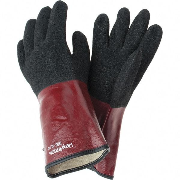 HexArmor - Chemical Resistant Gloves - GNTLET BLK/RED XL 1PR TEXTURD PVC CHEM RES GLV - Benchmark Tooling