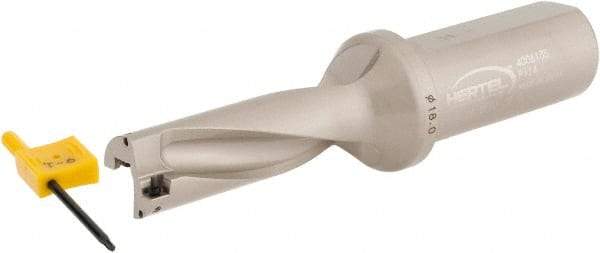 Hertel - 2-1/8" Max Drill Depth, 3xD, 0.7087" Diam, Indexable Insert Drill - 2 Inserts, 63/64" Shank Diam, Straight Shank - Benchmark Tooling