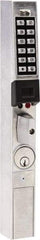 Alarm Lock - Combination Entry Lever Lockset with Key Override - 31/32, 1-1/8 & 1-1/2" Back Set, Steel, Brushed Chrome Finish - Benchmark Tooling