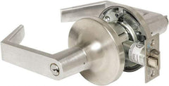 Yale - Entrance Lever Lockset - 2-3/4" Back Set, Steel, Brushed Chrome Finish - Benchmark Tooling