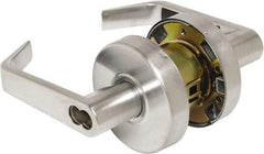 Arrow Lock - Entry Lever Lockset - 2-3/4" Back Set, Steel, Brushed Chrome Finish - Benchmark Tooling