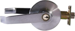 Arrow Lock - Entry Lever Lockset - 2-3/4" Back Set, Steel, Brushed Chrome Finish - Benchmark Tooling