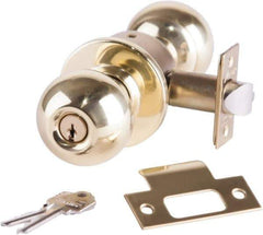 Arrow Lock - Entrance Lever Lockset - 2-3/4" Back Set, Steel, Bright Brass Finish - Benchmark Tooling