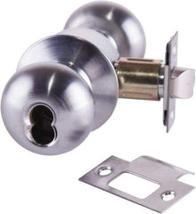 Arrow Lock - Entrance Lever Lockset - 2-3/4" Back Set, Steel, Brushed Chrome Finish - Benchmark Tooling