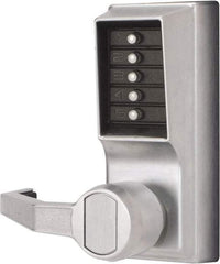 Kaba Access - Combination Entry Lever Lockset - 2-3/4" Back Set, No Cylinder, Zamak3, Satin Chrome Finish - Benchmark Tooling