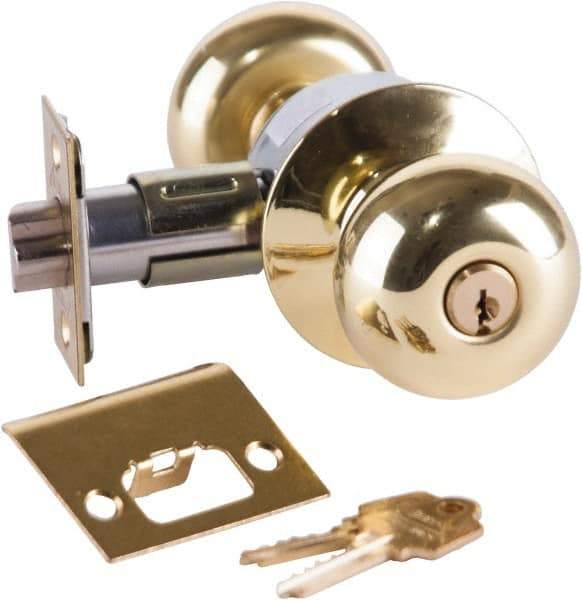 Arrow Lock - Entrance Lever Lockset - 2-3/4" Back Set, Steel, Bright Brass Finish - Benchmark Tooling