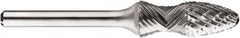 SGS Pro - 1/2" Cut Diam, 1/4" Shank Diam, Tree with Radius Head Double Cut Burr - Carbide, Radius End, 1-1/4" LOC, 1-1/4" OAL - Benchmark Tooling