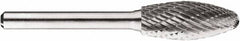 SGS Pro - 1/2" Cut Diam, 1/4" Shank Diam, Tree with Radius Head Double Cut Burr - Carbide, Radius End, 1-1/4" LOC, 1-1/4" OAL - Benchmark Tooling