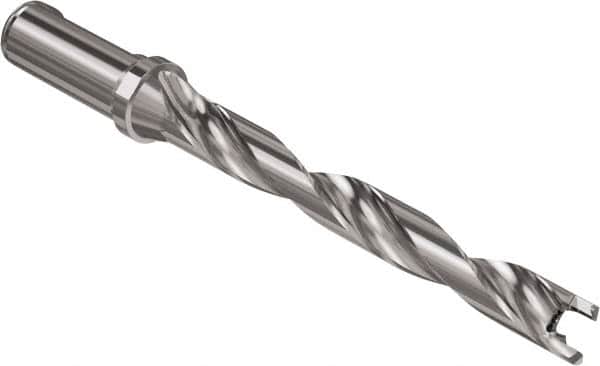 Seco - Crownloc Plus Series, 18 Head Connection, 8xD, 20mm Shank Diam, Drill Body - 182.3mm Body to Flange Length, SD408 Toolholder, 18mm Nose Diam, 164.3mm Flute Length - Benchmark Tooling