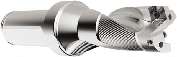 Seco - 106mm Max Drill Depth, 2xD, 53mm Diam, Indexable Insert Drill - 2 Inserts, 40mm Shank Diam, Straight Shank - Benchmark Tooling