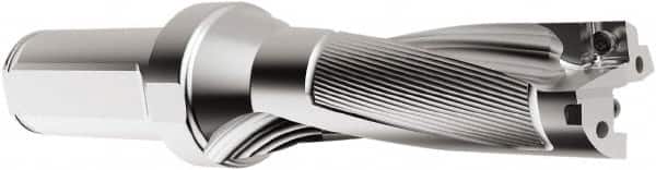 Seco - 138.18mm Max Drill Depth, 3xD, 46.02mm Diam, Indexable Insert Drill - 2 Inserts, 1-1/2" Shank Diam, Straight Shank - Benchmark Tooling