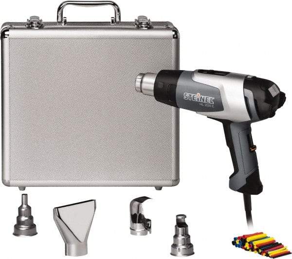 Steinel - 120 to 1,150°F Heat Setting, 4 to 13 CFM Air Flow, Heat Gun Kit - 120 Volts, 13.3 Amps, 1,600 Watts, 6' Cord Length - Benchmark Tooling