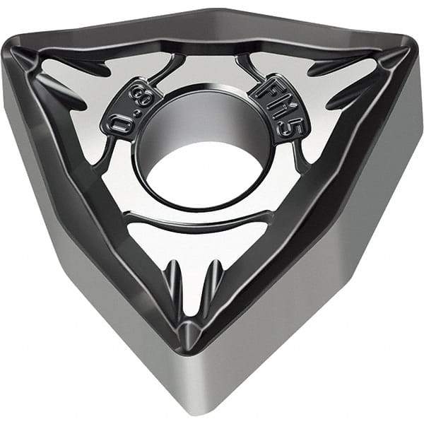 Walter - WNMG FM5 Grade WSM10S Turning Insert - TiAlN+Al2O3+(Al) Finish, 80° Trigon, 12.7mm Inscr Circle, 4.76mm Thick, 0.8mm Corner Radius - Benchmark Tooling