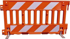 VizCon - 7-3/4" High x 52" Long x 3/32" Wide Barrier Reflective Sheeting - Vinyl, Uncoated, Orange/White, Use with 57000 - Benchmark Tooling