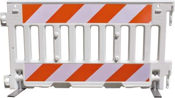 VizCon - 7-3/4" High x 52" Long x 3/32" Wide Barrier Reflective Sheeting - Vinyl, Uncoated, Orange/White, Use with 57000 - Benchmark Tooling