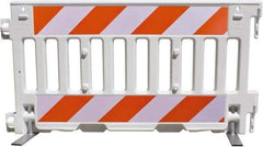 VizCon - 7-3/4" High x 52" Long x 3/32" Wide Barrier Reflective Sheeting - Vinyl, Uncoated, Orange/White, Use with 57000 - Benchmark Tooling