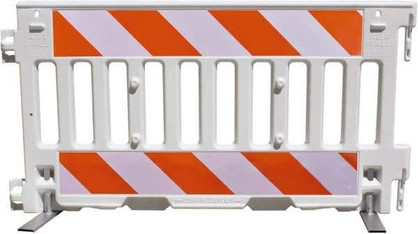 VizCon - 7-3/4" High x 52" Long x 3/32" Wide Barrier Reflective Sheeting - Vinyl, Uncoated, Orange/White, Use with 57000 - Benchmark Tooling