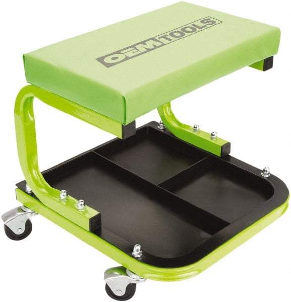 OEM Tools - 330 Lb Capacity, 4 Wheel Creeper Seat with Tray - Steel, 14-1/4" High x 14" Wide - Benchmark Tooling