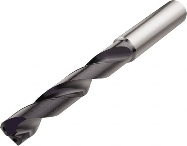 Seco - 6.2mm 140° Solid Carbide Jobber Drill - TiAlN Finish, Right Hand Cut, Spiral Flute, Straight Shank, 91mm OAL, Cone Relief Point - Benchmark Tooling