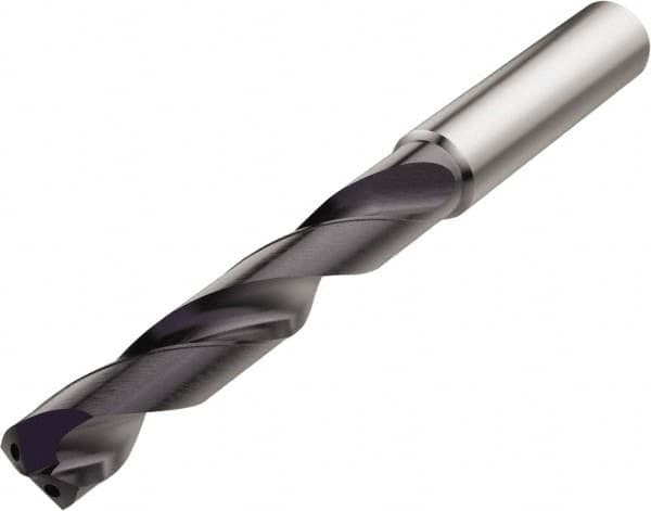 Seco - 7.1mm 140° Solid Carbide Jobber Drill - TiAlN Finish, Right Hand Cut, Spiral Flute, Straight Shank, 91mm OAL, Cone Relief Point - Benchmark Tooling