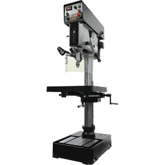 Jet - 10-7/16" Swing, Variable Speed Pulley Drill & Tap Press - Variable Speed, 2 hp, Three Phase - Benchmark Tooling