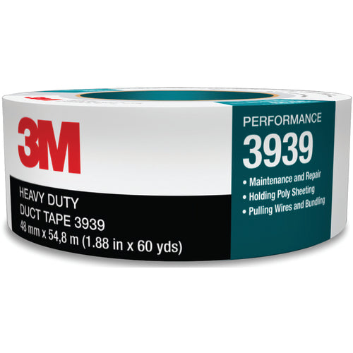 3M Heavy Duty Duct Tape 3939 Silver 48 mm × 54.8 m 9.0 mil Individually Wrapped Conveniently Packaged - Benchmark Tooling