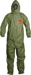 Dupont - Size 3XL Hazmat Chemical Resistant General Purpose Coveralls - Green, Zipper Closure, Elastic Cuffs, Elastic Ankles, Taped Seams - Benchmark Tooling