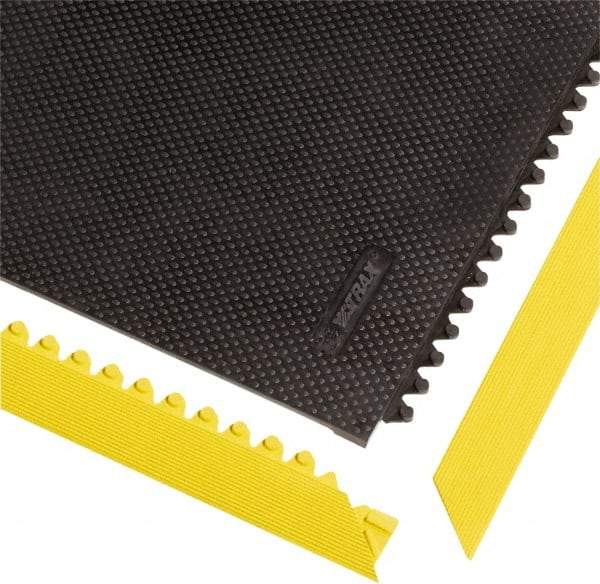 Notrax - 3' Long x 2" Wide x 1/2" Thick, Anti-Fatigue Modular Matting Tiles - Female, 4 Interlocking Sides, Yellow, For Dry Areas, Series 041 - Benchmark Tooling