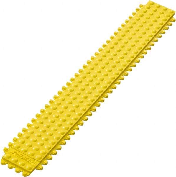 Notrax - 3' Long x 3" Wide x 5/8" Thick, Anti-Fatigue Modular Matting Tiles - Male, 4 Interlocking Sides, Yellow, For Dry Areas, Series 469 - Benchmark Tooling