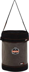 Ergodyne - 1 Pocket Gray & Black Canvas Tool Bucket - 12-1/2" Wide x 12-1/2" Deep x 17" High - Benchmark Tooling