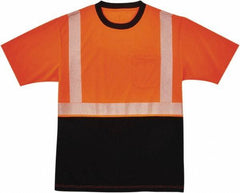 Ergodyne - Size 3XL, Orange/Black, High Visibility, Short Sleeve T-Pocket, - 50 to 54" Chest, 1 Pocket, Polyester - Benchmark Tooling