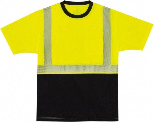 Ergodyne - Size M, Lime/Black, High Visibility, Short Sleeve T-Pocket, - 36 to 38" Chest, 1 Pocket, Polyester - Benchmark Tooling