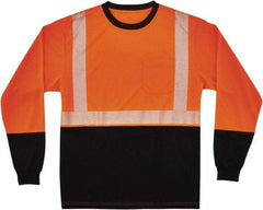 Ergodyne - Size 4XL, Orange/Black, High Visibility, Long Sleeve T-Pocket, - 54 to 58" Chest, 1 Pocket, Polyester - Benchmark Tooling