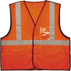 Ergodyne - Size S/M High Visibility Orange Mesh Breakaway Vest - 36 to 44" Chest, ANSI 107-2015 Type R Class 2, Hook & Loop Closure, 2 Pockets, Polyester - Benchmark Tooling