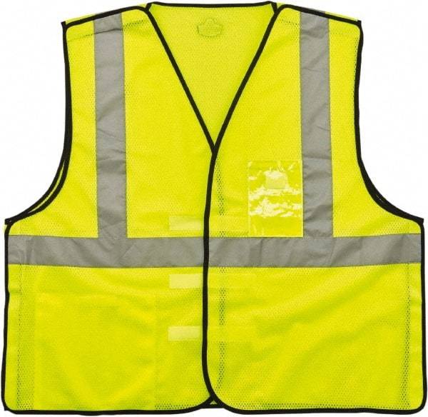 Ergodyne - Size L/XL High Visibility Lime Mesh Breakaway Vest - 44 to 52" Chest, ANSI 107-2015 Type R Class 2, Hook & Loop Closure, 2 Pockets, Polyester - Benchmark Tooling