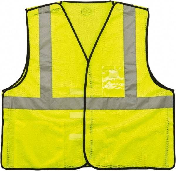 Ergodyne - Size 4X/5XL High Visibility Lime Mesh Breakaway Vest - 58 to 64" Chest, ANSI 107-2015 Type R Class 2, Hook & Loop Closure, 2 Pockets, Polyester - Benchmark Tooling